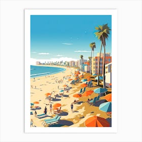 Venice Beach California, Usa, Graphic Illustration 3 Art Print