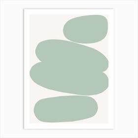 Abstract Bauhaus Shapes Seafoam Art Print