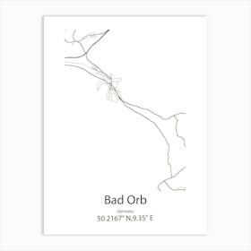 Bad Orb,Germany Minimalist Map Art Print