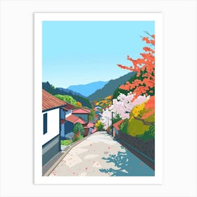 Tanabe Kumano Kodo Japan Colourful Illustration Art Print