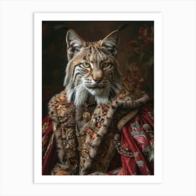 Royal Rococo Lynx Art Print