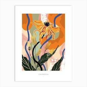 Colourful Flower Illustration Poster Calendula 3 Art Print