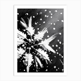 Fragile, Snowflakes, Black & White 5 Art Print