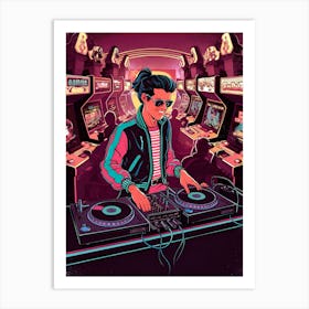 Dj In The Arcade Art Print