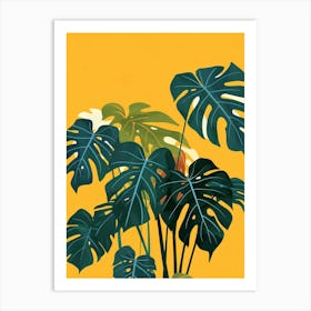 Swiss Cheese Plant Minimalist Illustration 5 Art Print