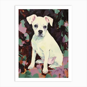A Boston Terrier Dog Painting, Impressionist 4 Art Print