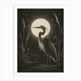 Great Blue Heron Canvas Print Art Print