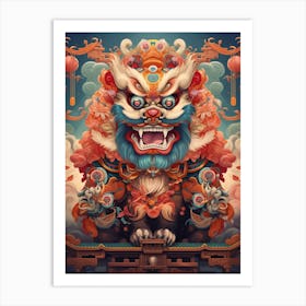 Dragon Dance Chinese Illustration 2 Art Print