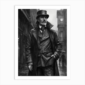 Man In Trench Coat Art Print