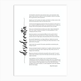 Desiderata Poem By Max Ehrmann Art Print