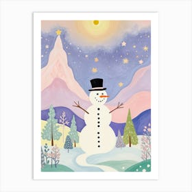 Happy Snowman Art Print