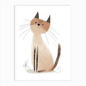 Manx Cat Clipart Illustration 3 Art Print