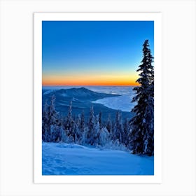 A Winter Scenario At The Heart Of The Arctic Where Pines And Wilderness Blend With The Serene Hues (1) Art Print