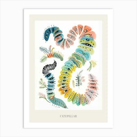 Colourful Insect Illustration Catepillar 2 Poster Art Print