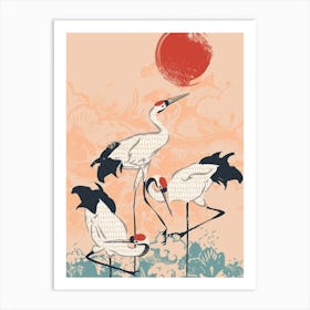 Cranes In The Sun Art Print