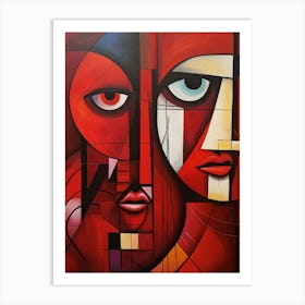 Cubist Abstract Geometric Illustration 2 Art Print