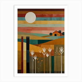 Sunset In The Field 6 Art Print