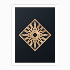 Abstract Geometric Gold Glyph on Dark Teal n.0172 Art Print