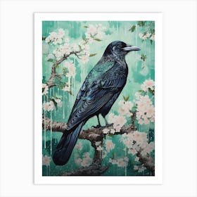 Ohara Koson Inspired Bird Painting Raven 3 Art Print