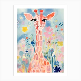 Playful Illustration Of Giraffe For Kids Room 3 Art Print