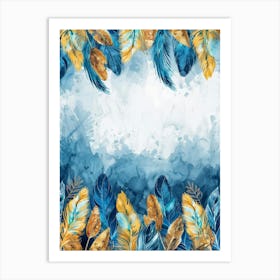 Watercolor Feathers Background 1 Art Print