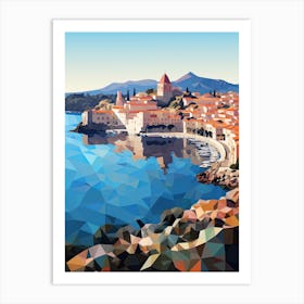 Collioure, France, Geometric Illustration 3 Art Print