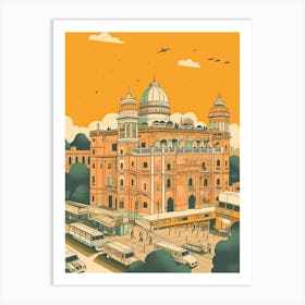 Hyderabad India Travel Illustration 2 Art Print