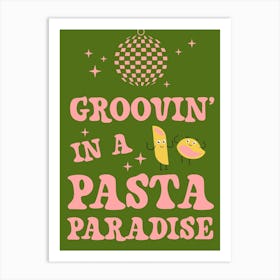 Pasta Paradise Disco Ball Art Print