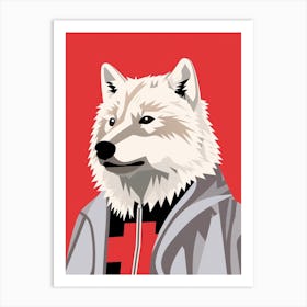 Japanese Wolf Art Nouveau 2 Art Print