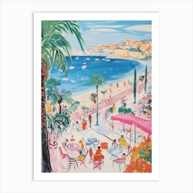 Gallipoli, Puglia   Italy Beach Club Lido Watercolour 1 Art Print