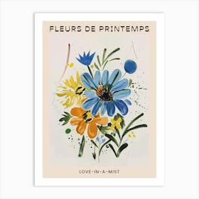 Spring Floral French Poster  Love In A Mist 2 Art Print