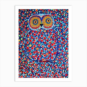 Snowy Owl Yayoi Kusama Style Illustration Bird Art Print