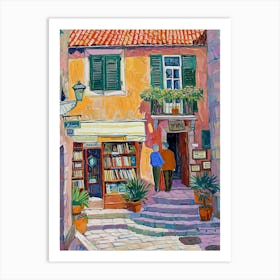 Dubrovnik Book Nook Bookshop 4 Art Print