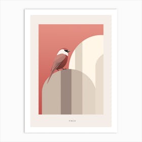 Minimalist Finch 2 Bird Poster Art Print