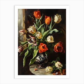 Baroque Floral Still Life Tulip 4 Art Print