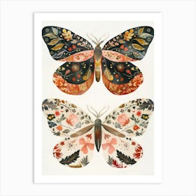 Luminous Butterflies William Morris Style 1 Art Print