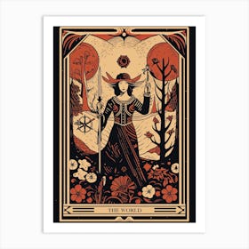 The World Tarot Card, Vintage 1 Art Print