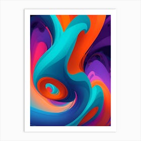 Abstract Colorful Waves Vertical Composition 1 Art Print