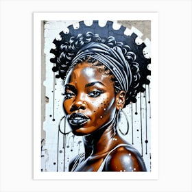 Graffiti Mural Of Beautiful Black Woman 360 Art Print