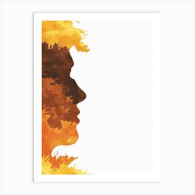 Watercolor Silhouette Of A Woman Art Print