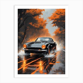 Car In The Rain 1 Art Print