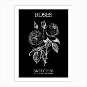 Roses Sketch 50 Poster Inverted Art Print