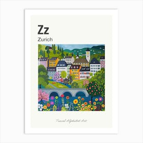 Kids Travel Alphabet  Zurich 2 Art Print