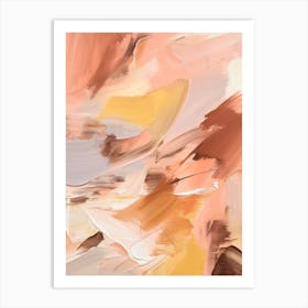 Pink And Yellow Autumn Abstract Painting 2 Art Print