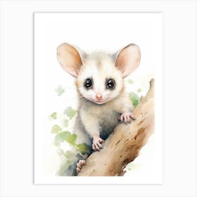 Light Watercolor Painting Of A Baby Possum 5 Art Print
