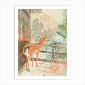 Nara Japan 3 Retro Illustration Art Print