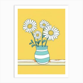 Daisies In A Vase 4 Art Print