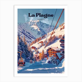 La Plagne France Winter Digital Travel Art Art Print