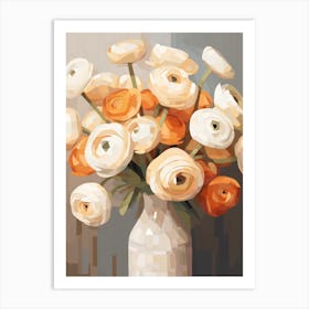 Ranunculus Flower Still Life Painting 4 Dreamy Art Print