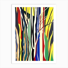 Abstract Trees Colorful Artwork Woods Forest Nature Artistic Art Print